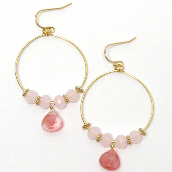Rose petal Hoop Earrings - Picture 1 of 1